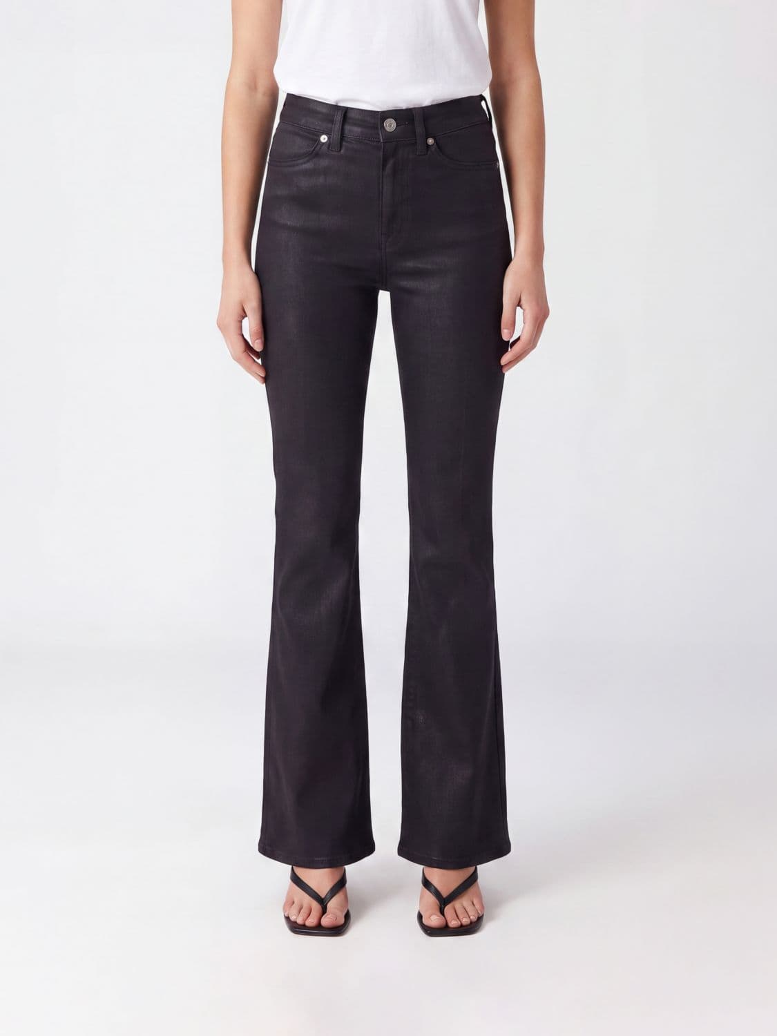 7 For All Mankind High-Waisted Flared Jeans in Cotton Denim