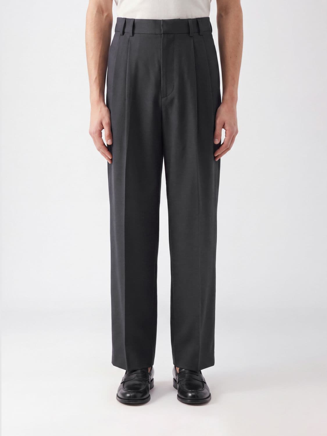 Studio Nicholson Line Wide-Leg Tailored Trousers in Wool Blend