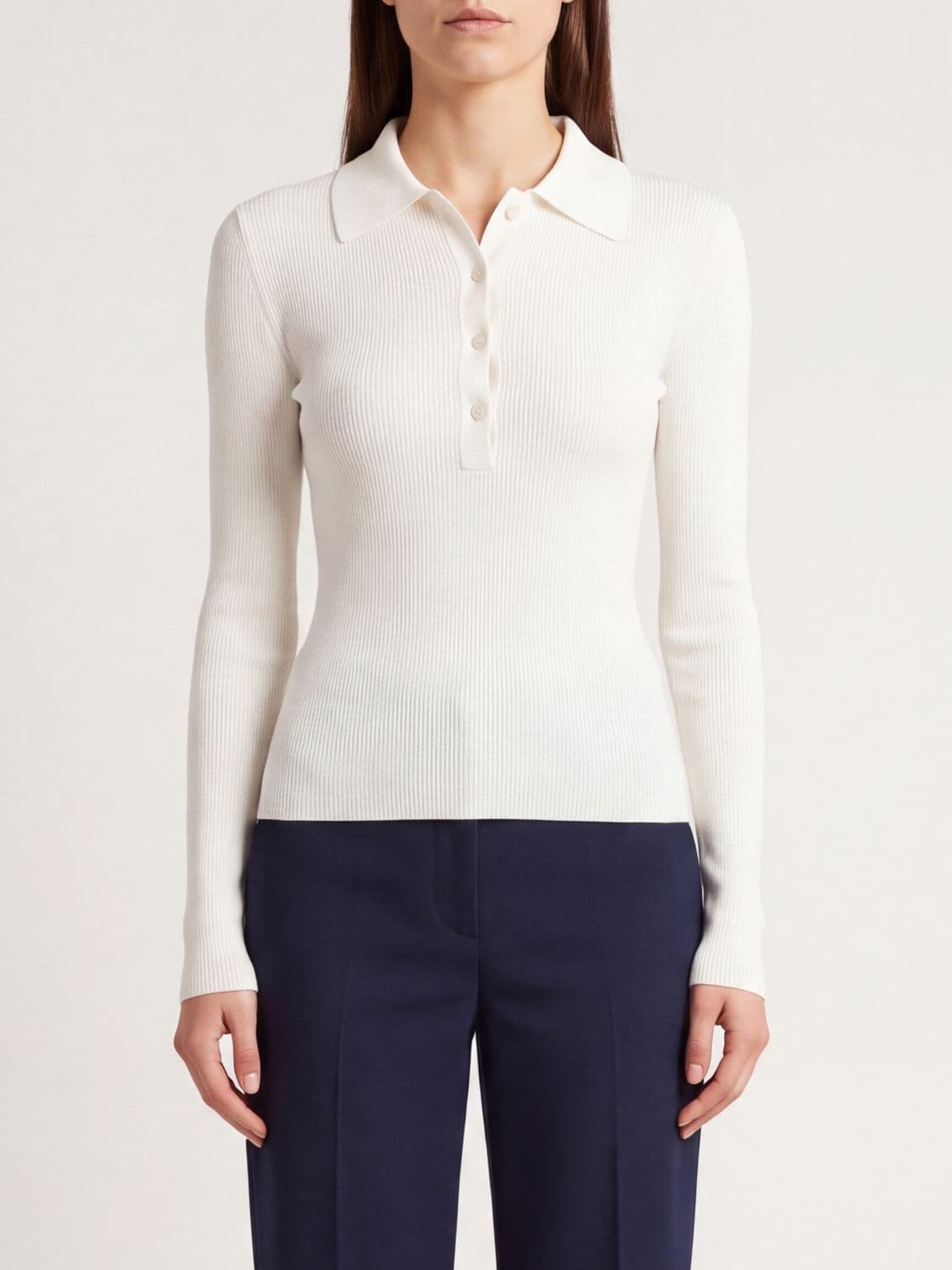 Parosh P. A.R. O.S. H. Slim Fit Long-Sleeved Polo in Pure Wool