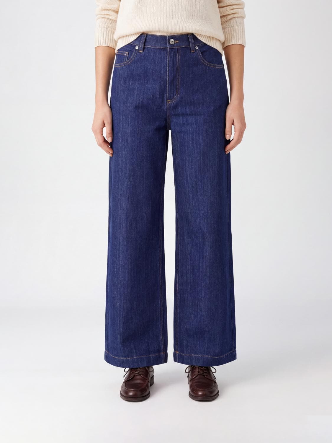 Parosh High-Waisted Wide-Leg Jeans P. A.R. O.S. H. in Cotton Denim
