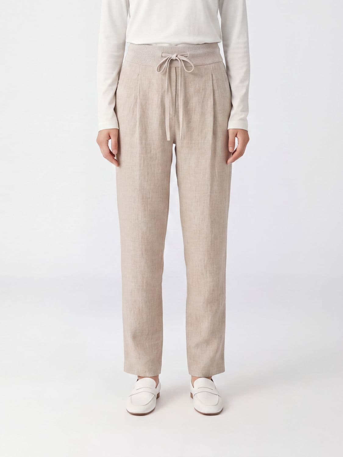 Fabiana Filippi High-Waisted Wide-Leg Wool Blend Trousers with Pleats
