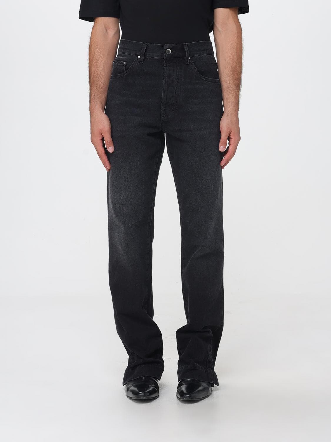 Amiri Straight-Leg Cotton Denim Jeans with Rear Metallic Logo