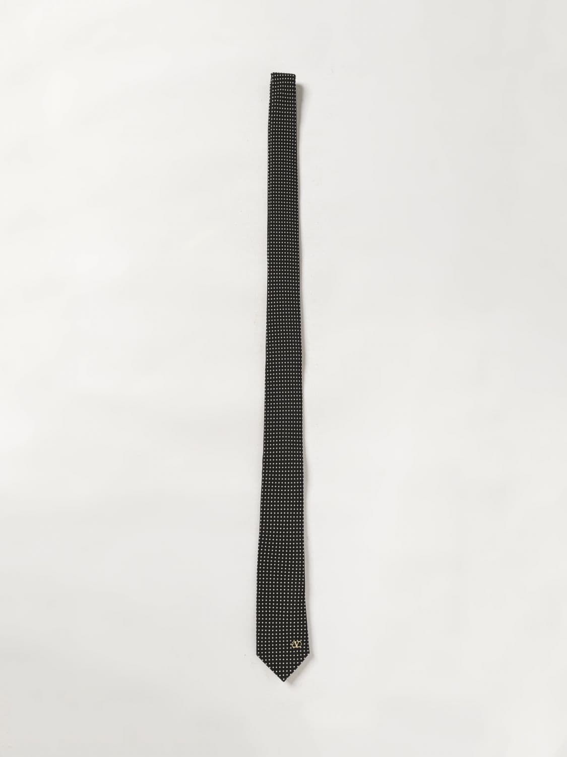Valentino Garavani Polka Dot Pure Silk Tie with Metal Logo