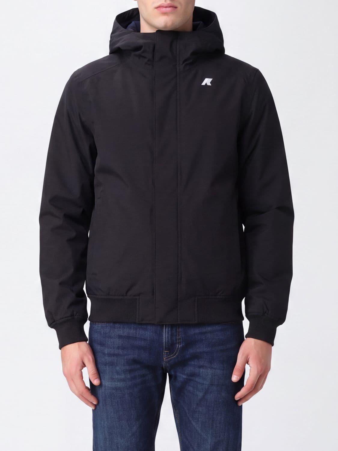 K-Way Joachim Short Waterproof Nylon Windbreaker Jacket with Hood