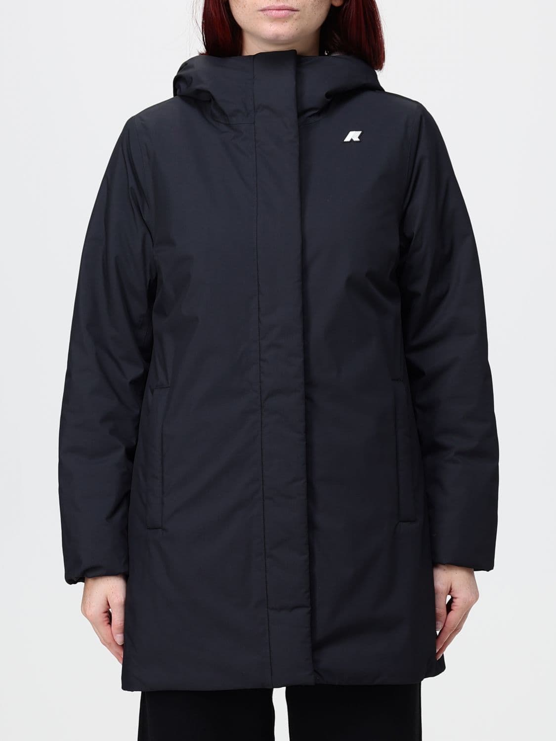 K-Way Sophie Short Hooded Jacket, Padded and Waterproof in Technical Fabric