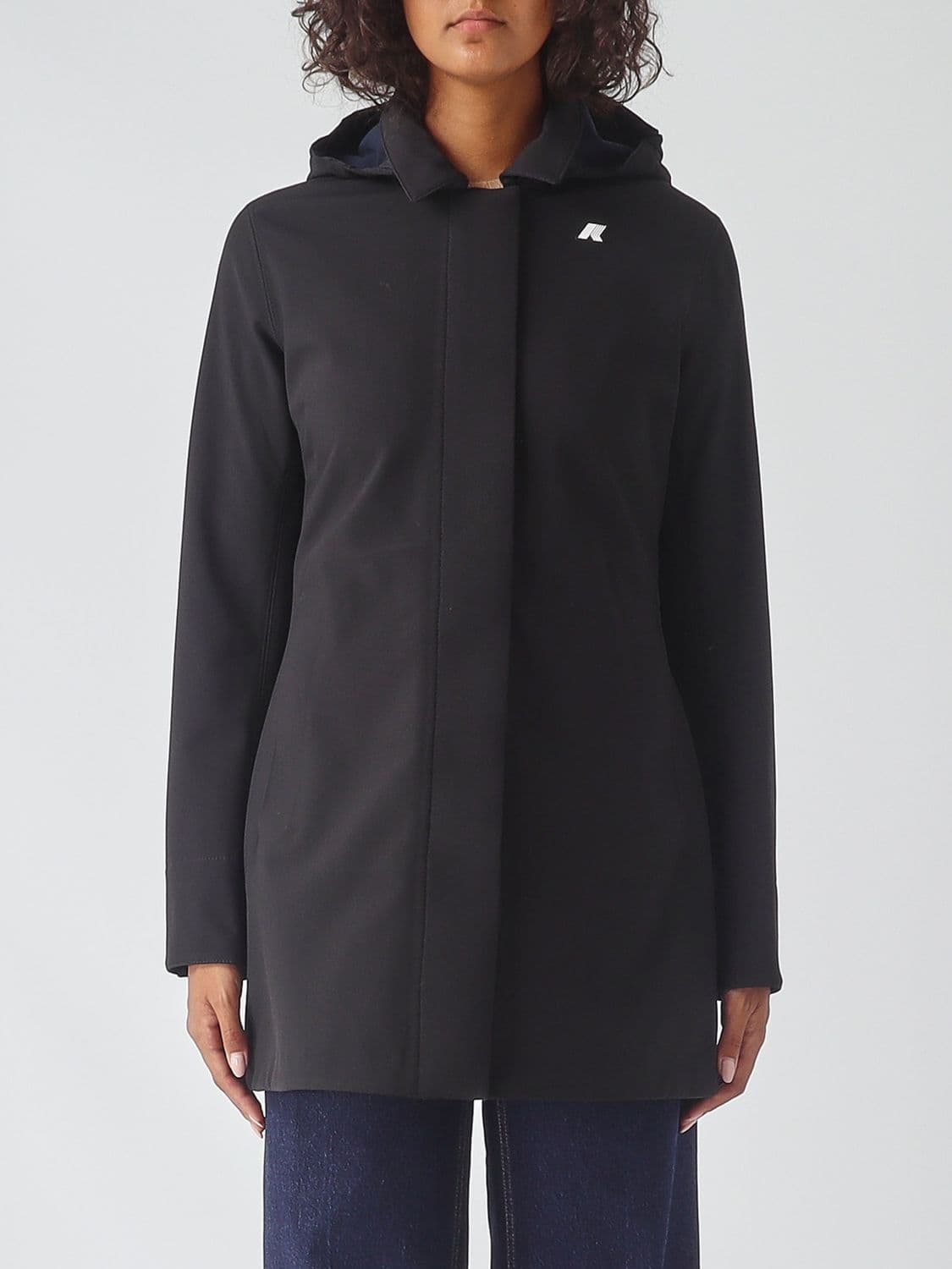 K-Way Single-Breasted Waterproof Nylon Trench Coat