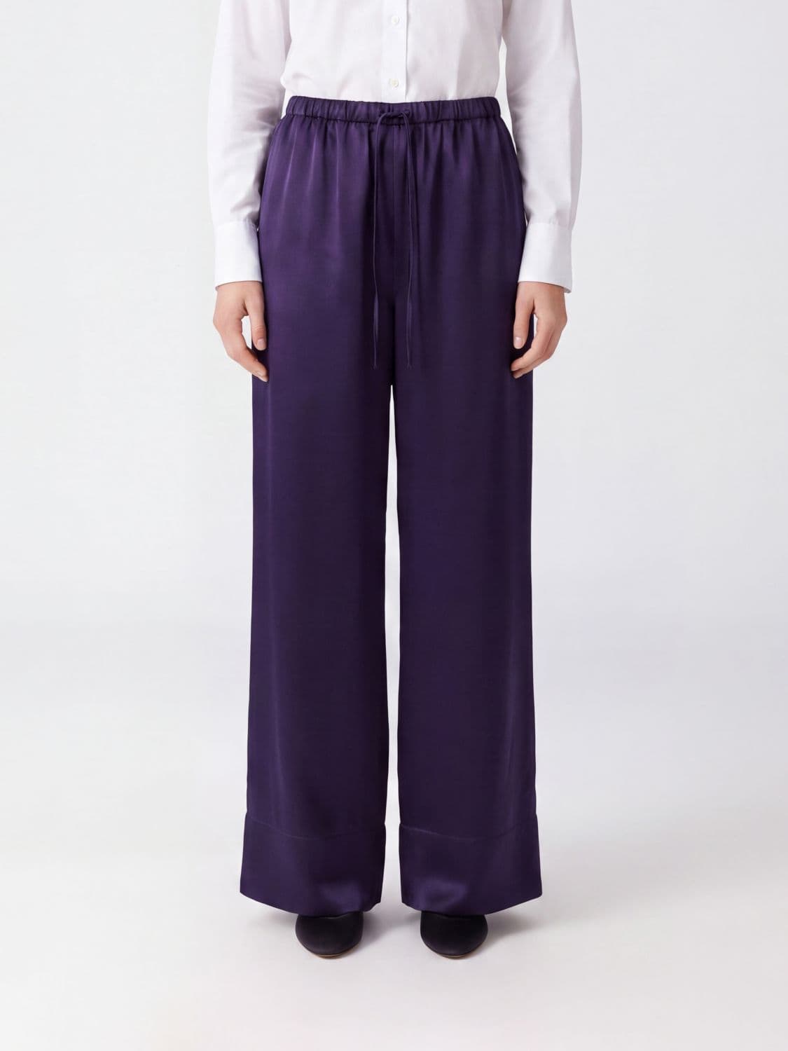 Liviana Conti Grayson Wide-Leg Satin Palazzo Trousers