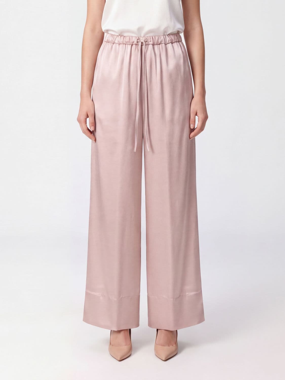 Liviana Conti Grayson Wide-Leg Satin Palazzo Trousers