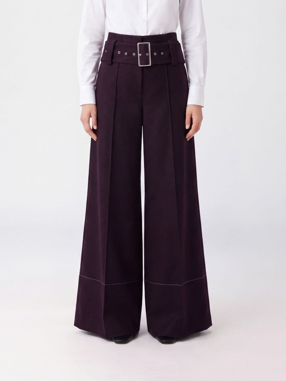 Liviana Conti Chris High-Waisted Flared Cashmere Blend Trousers