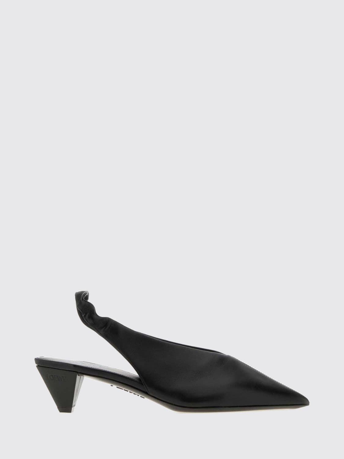 Loewe Origami Cubic Lambskin Slingback Pumps with a Low Cone Heel