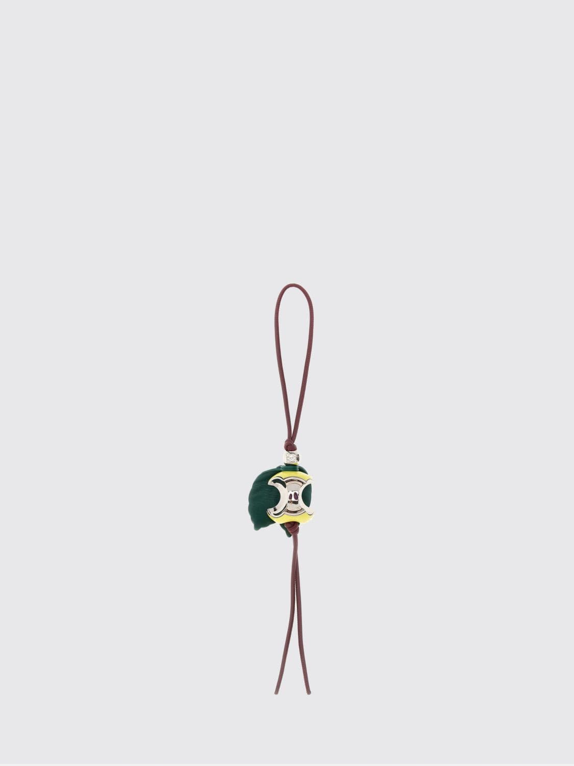 Loewe Calfskin Leather and Metal Keychain with Knot Appliqué and Engraved Logo