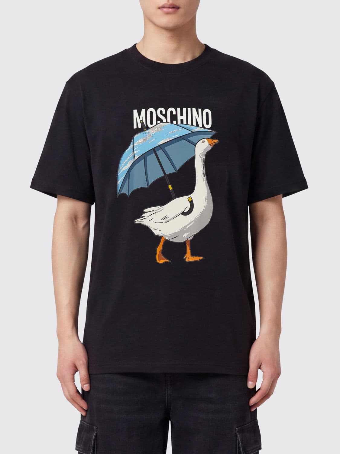 Moschino Couture Graphic Print Cotton T-Shirt with Dropped Shoulders
