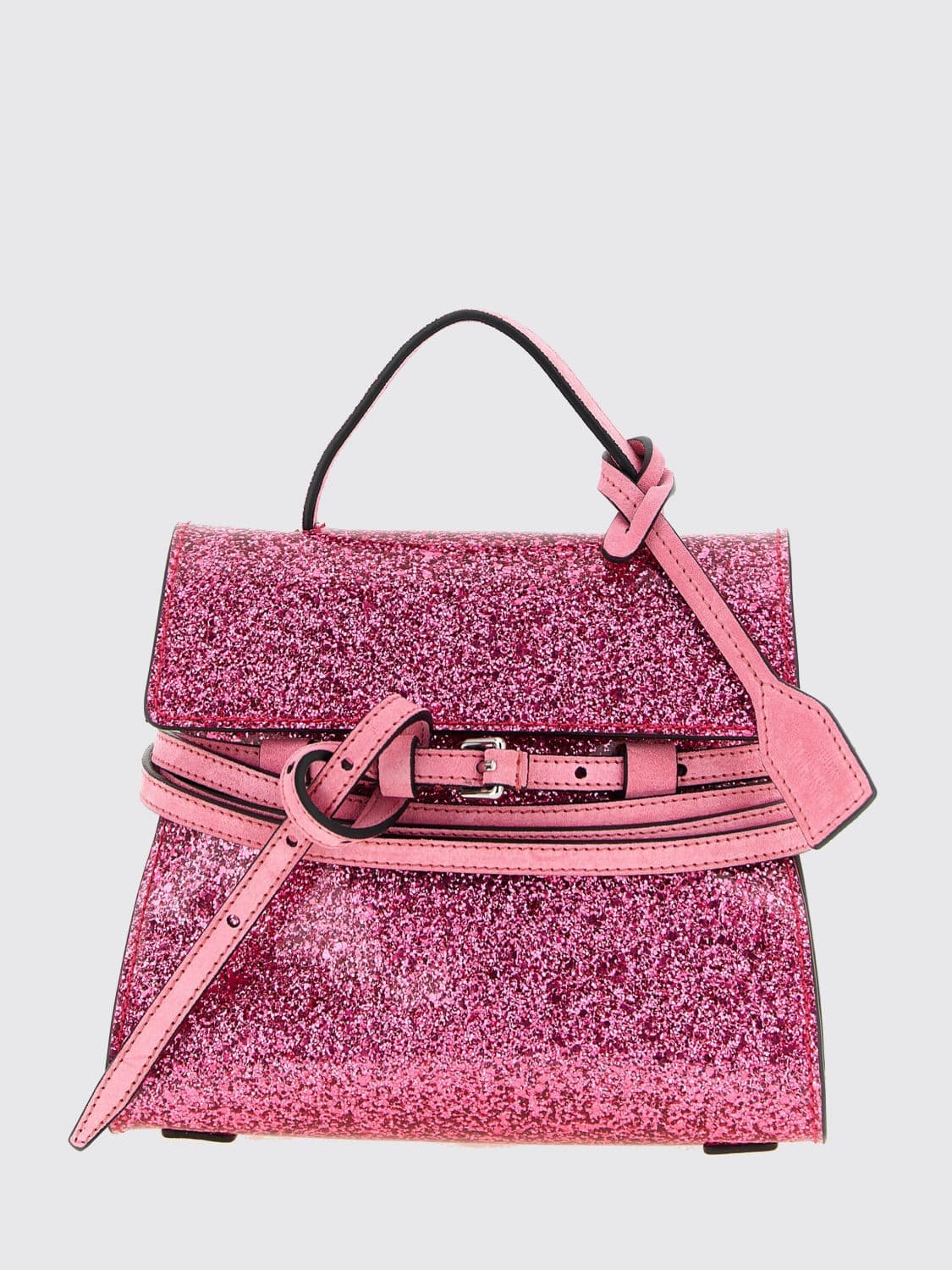 Moschino Couture Tie Me Glitter Leather Mini Handbag · OS
