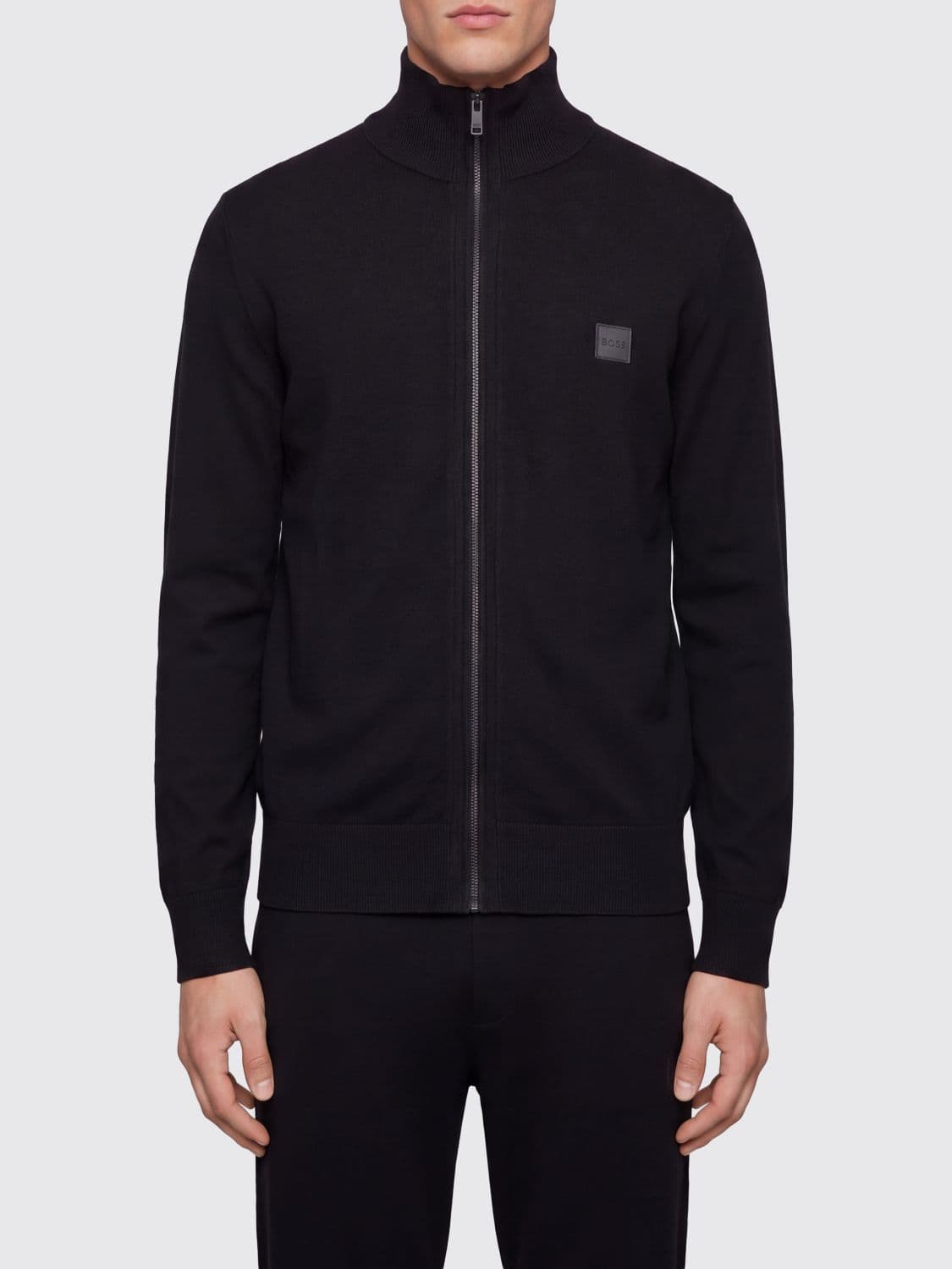 Boss Cotton and Cashmere Turtleneck Zip-Up Jumper