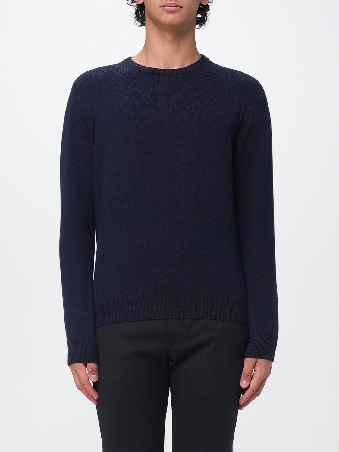 Malo Pure Cashmere Crewneck Jumper with Ribbed Trims