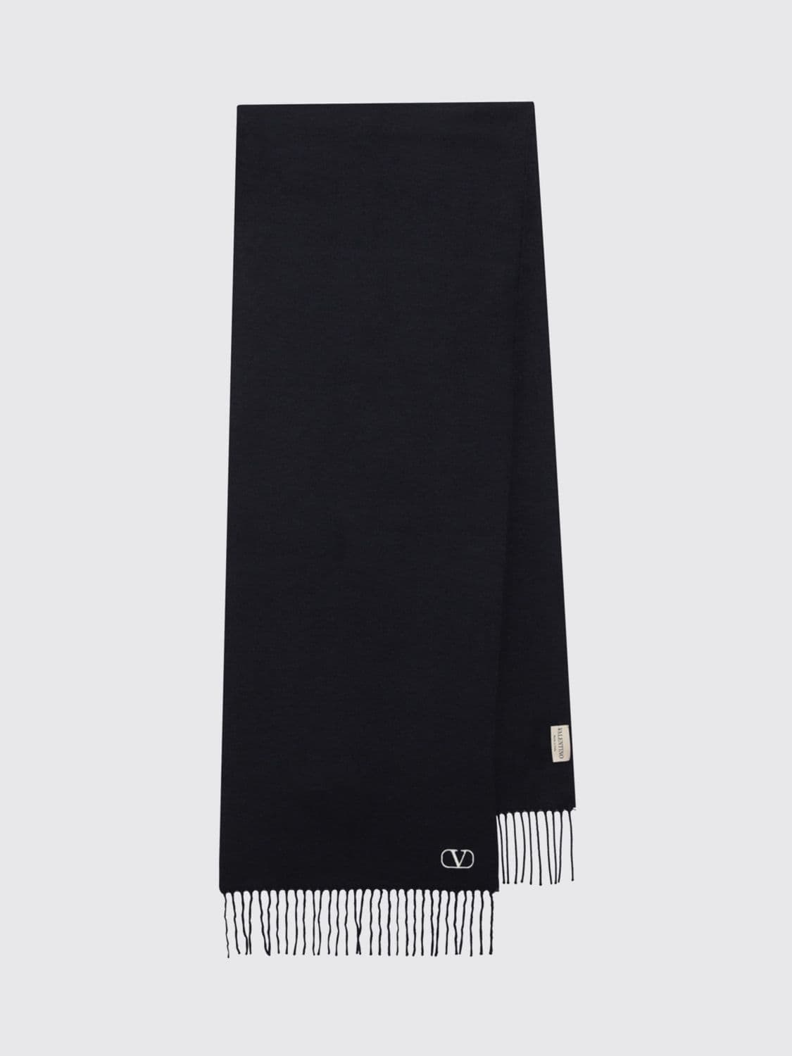Valentino Garavani VLogo Signature Pure Cashmere Scarf with Embroidered Logo