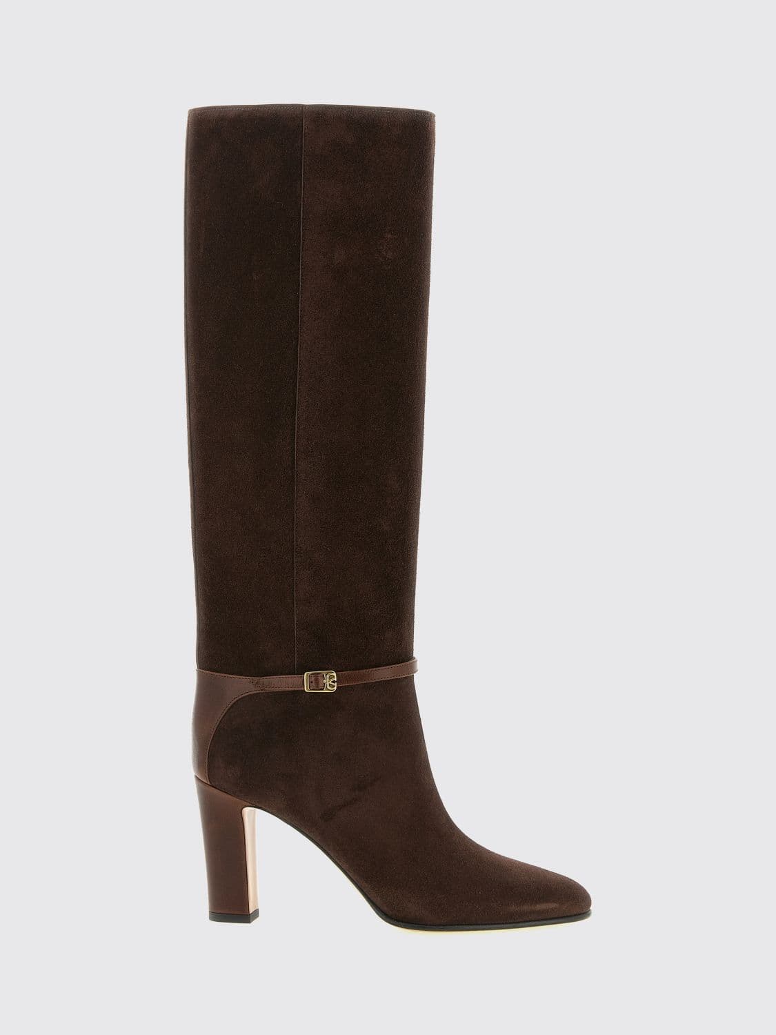 Valentino Garavani Suede Knee-High Boots with High Block Heel and Tapered Toe