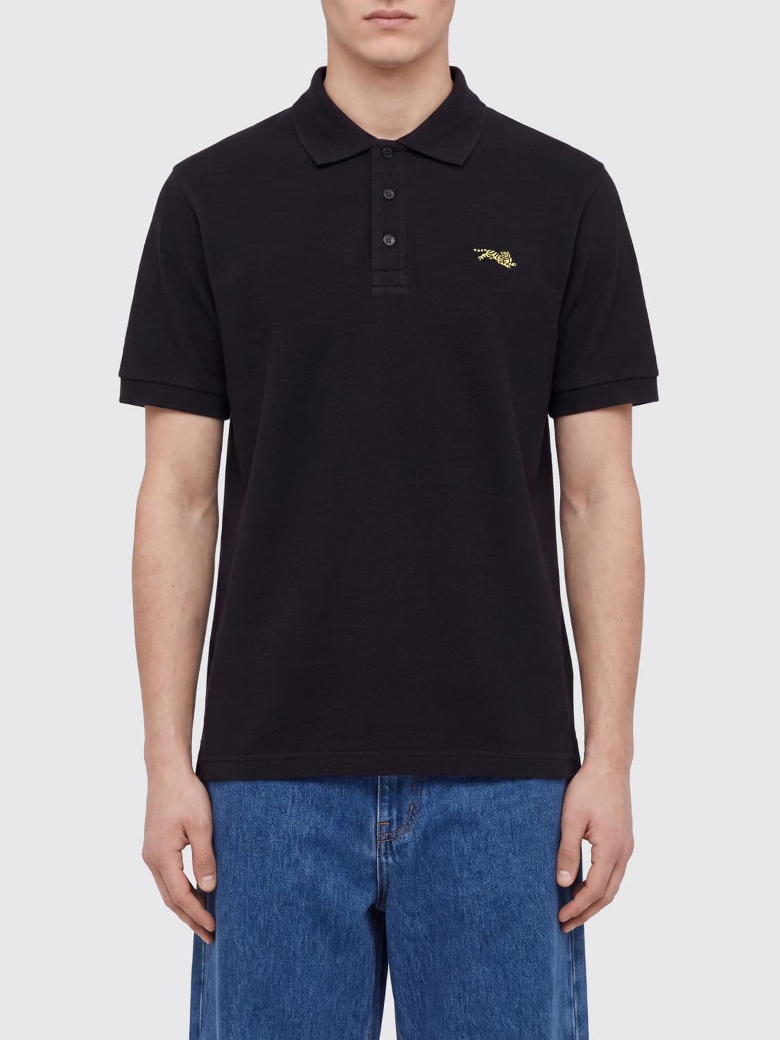 Kenzo Logo Patch Short-Sleeved Cotton Polo Shirt