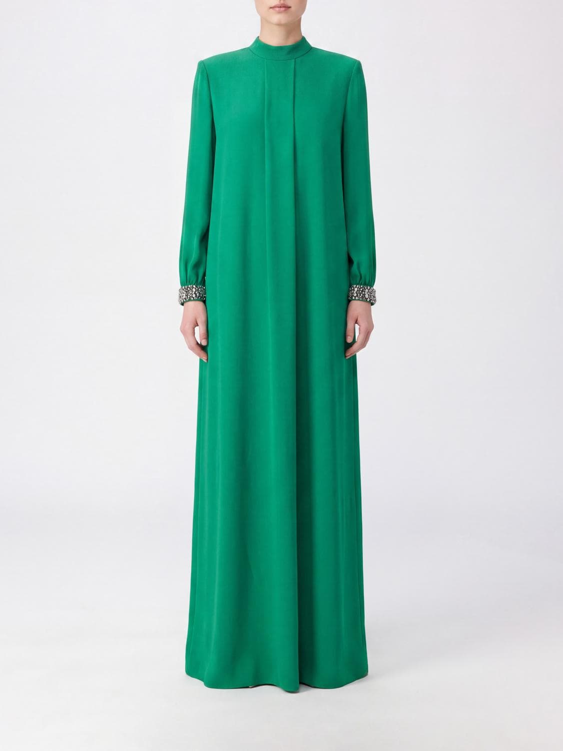 Valentino Garavani Jewelled-Cuff Silk Midi Tunic Dress