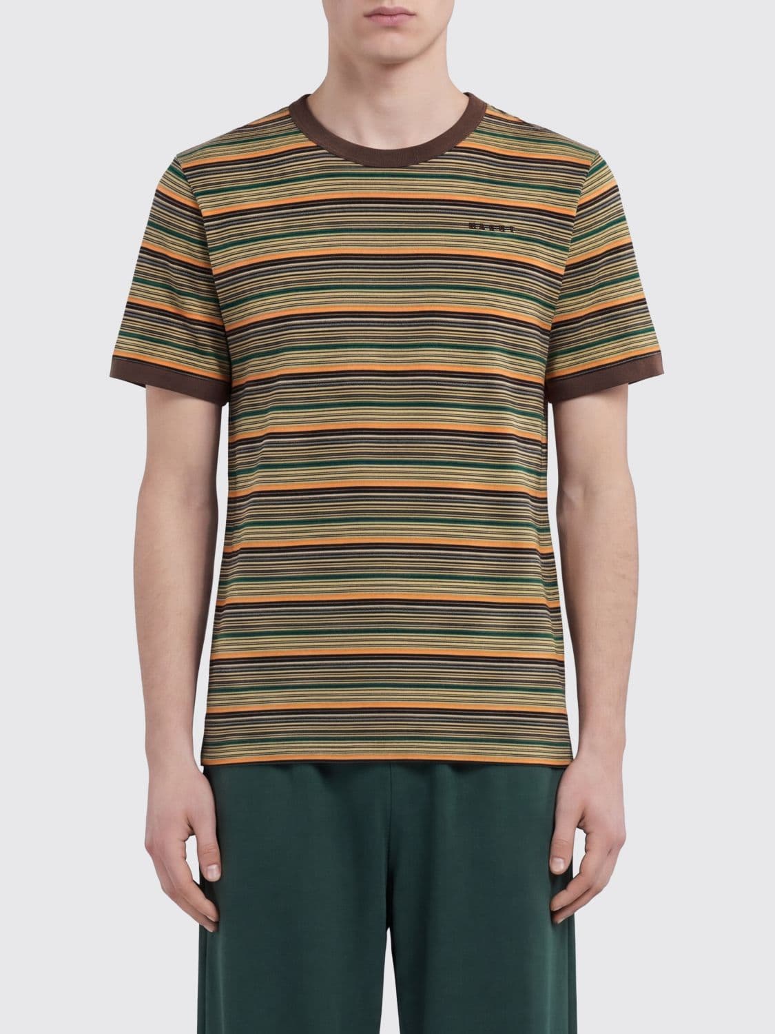 Marni Slim-Fit Striped Cotton T-Shirt with Contrasting Trims