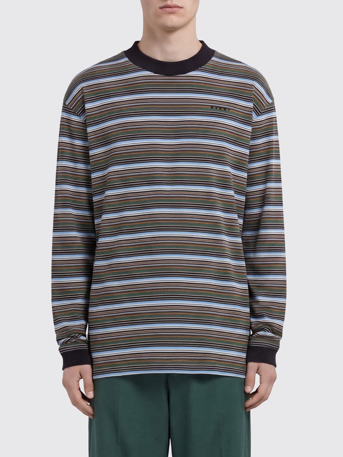 Marni Multicolor Striped Long-Sleeved Cotton T-Shirt