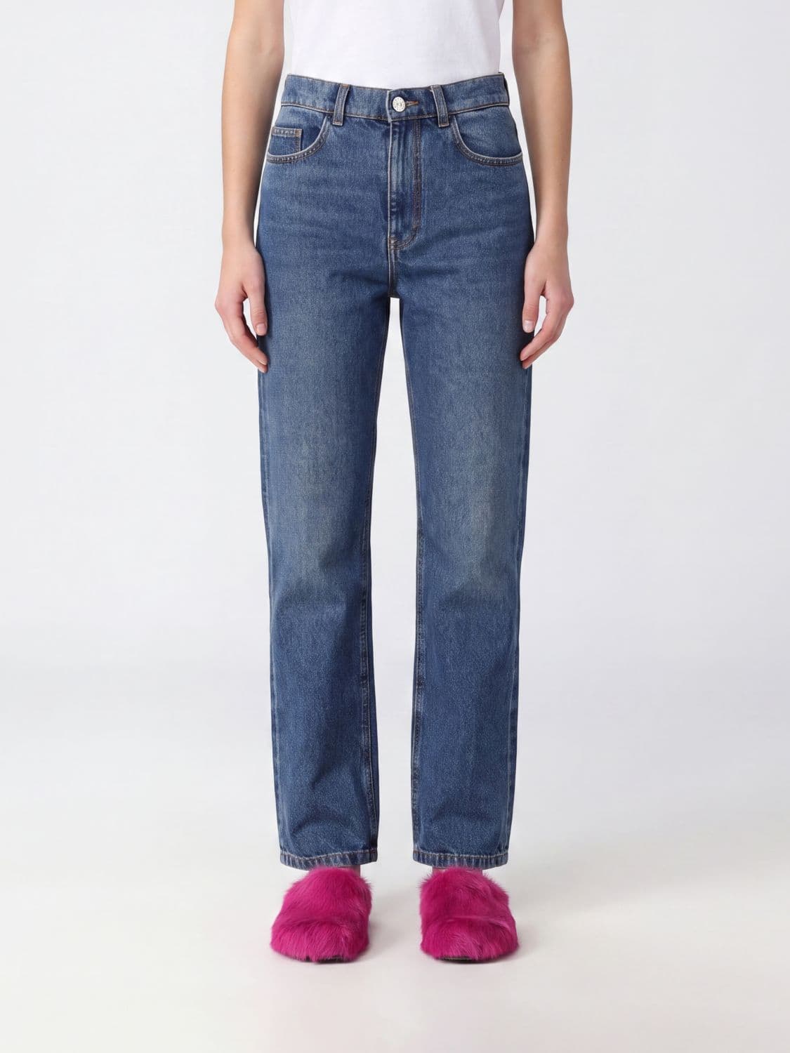Marni High-Waisted Straight Jeans in Pure Cotton Five-Pocket Denim