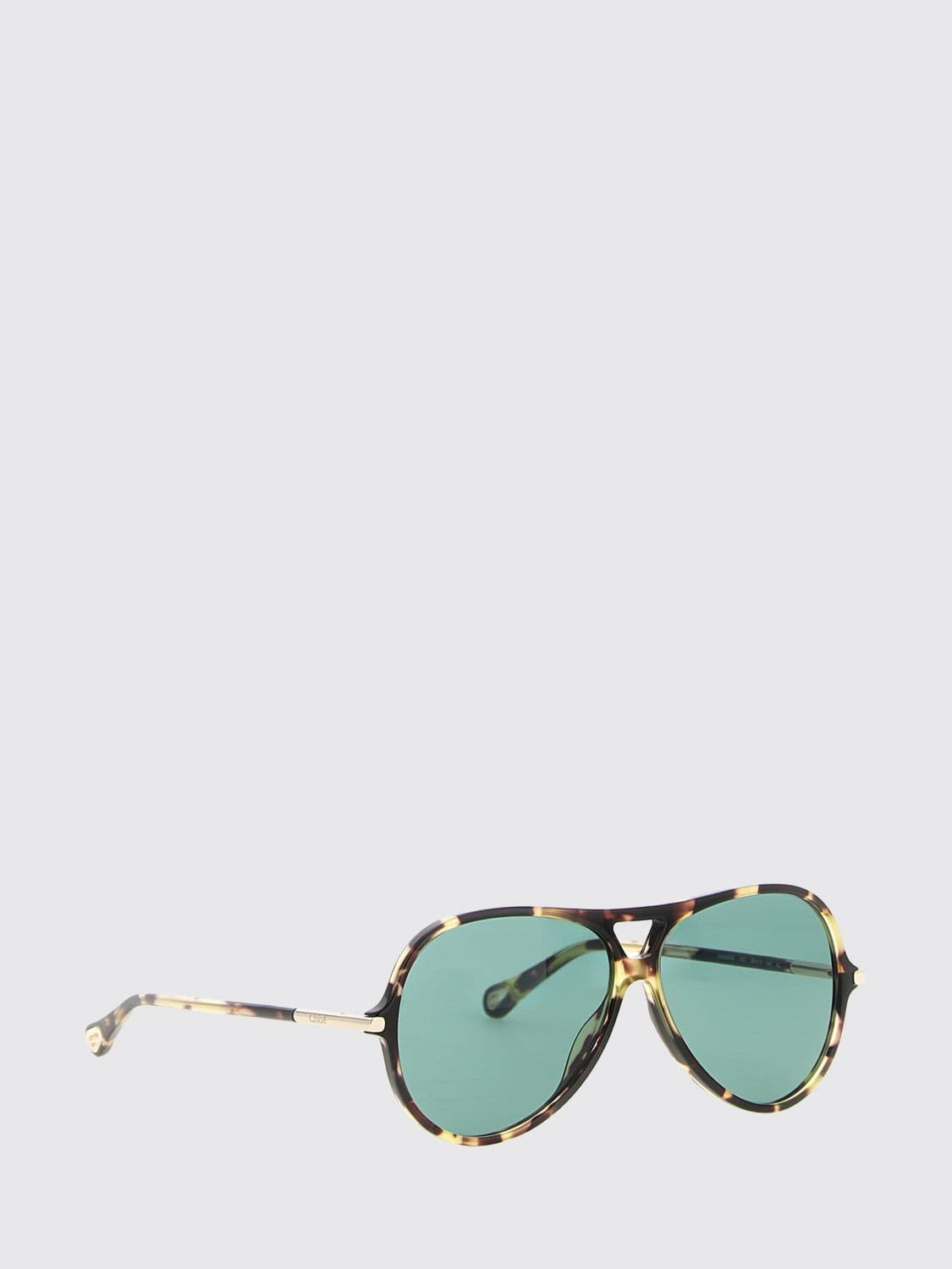 Chloé Aviator Tortoiseshell Acetate Sunglasses with Double Bridge