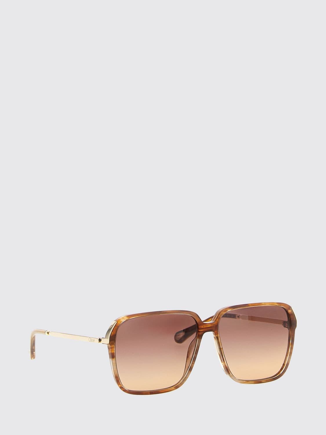 Chloé Cat-Eye Sunglasses in Tortoiseshell Acetate with Engraved Logo · OS