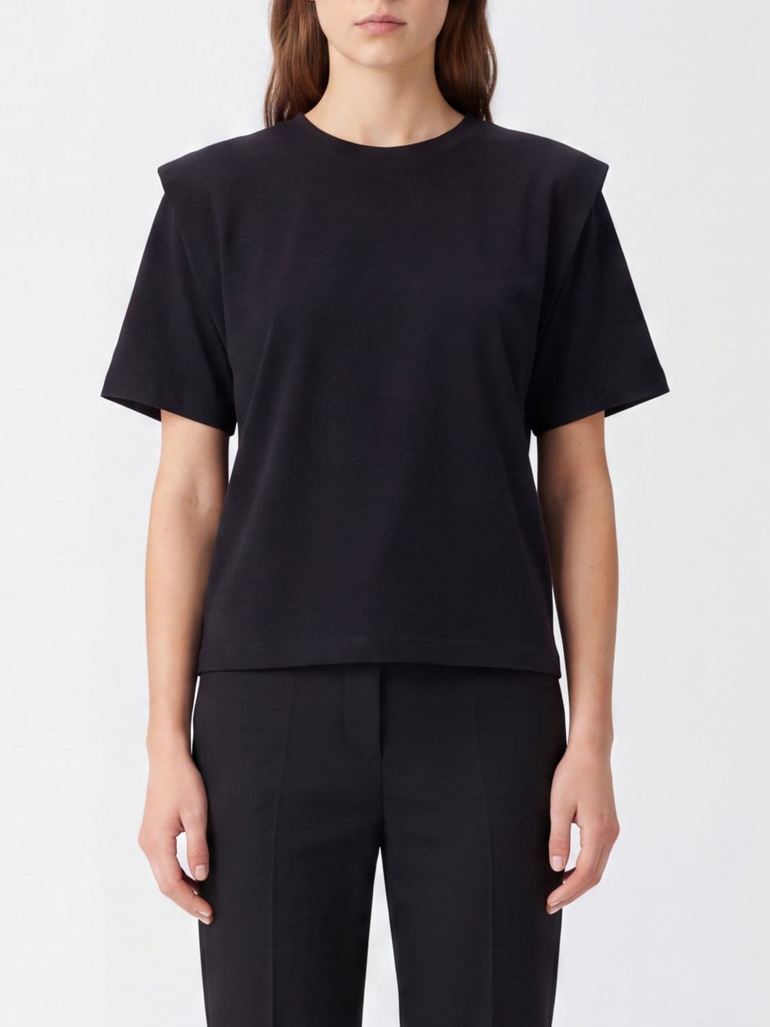 Isabel Marant Cotton Crewneck T-Shirt with Dropped Shoulders