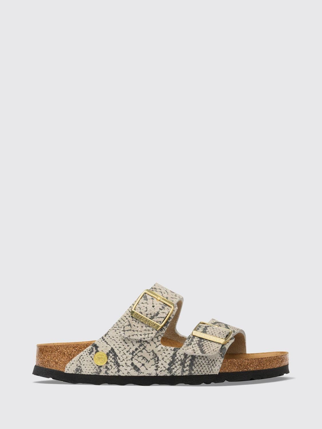Birkenstock Arizona Python Print Suede Sandals with Buckles