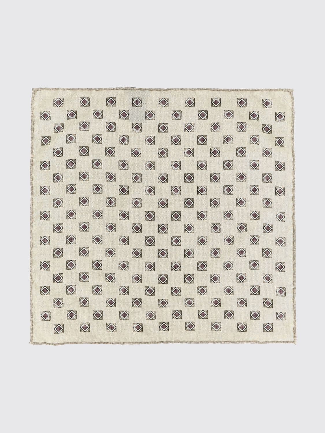 Brunello Cucinelli Geometric Print Silk Pocket Square · OS