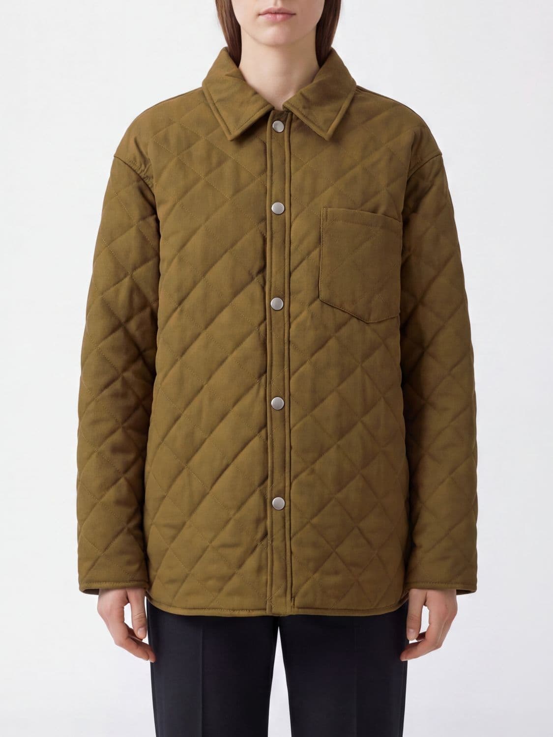 A.p.c. A. P.C. Quilted Wool Blend Shirt Jacket with Classic Collar