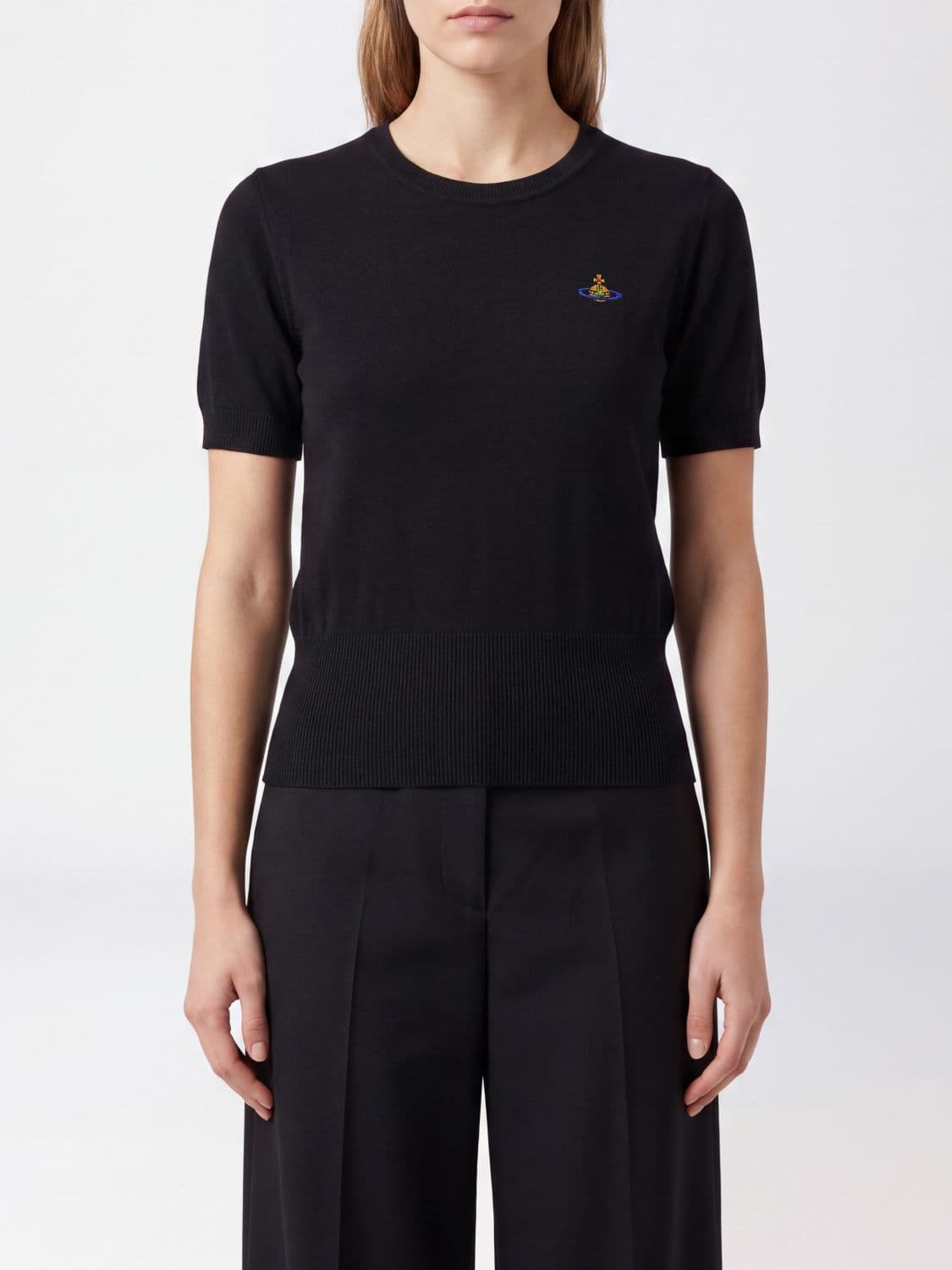 Vivienne Westwood Slim Fit Cotton and Cashmere Jumper with Orb Logo