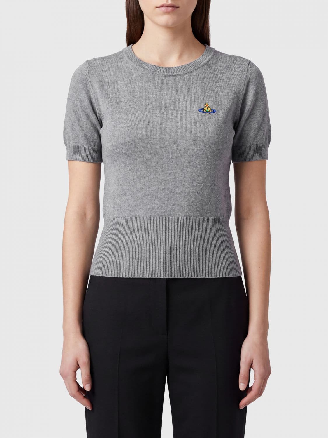 Vivienne Westwood Slim Fit Cotton and Cashmere Jumper with Orb Logo