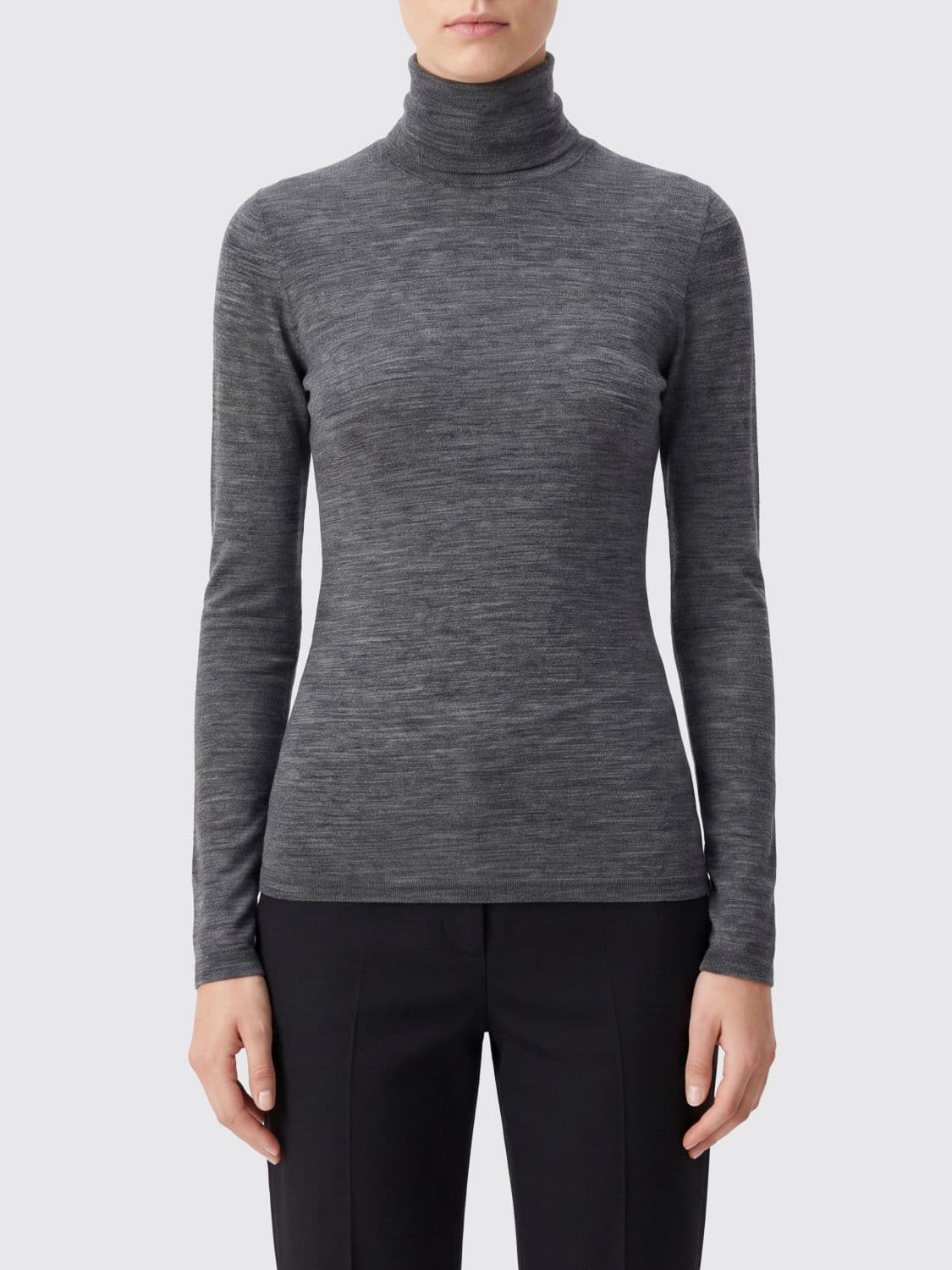 Jil Sander Slim Fit Virgin Wool Blend Turtleneck Jumper with Long Sleeves