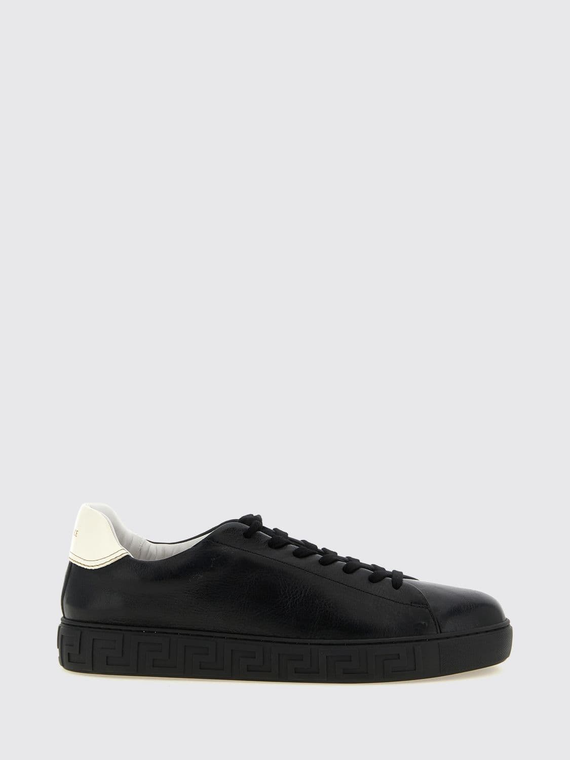 Versace Greca Calfskin Trainers with Laminated Logo on the Back