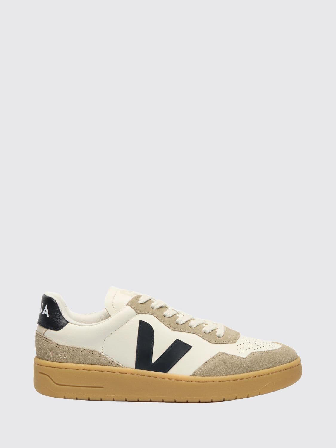 Veja Sustainable O. T. Leather Low-Top Sneakers with Contrast Logo