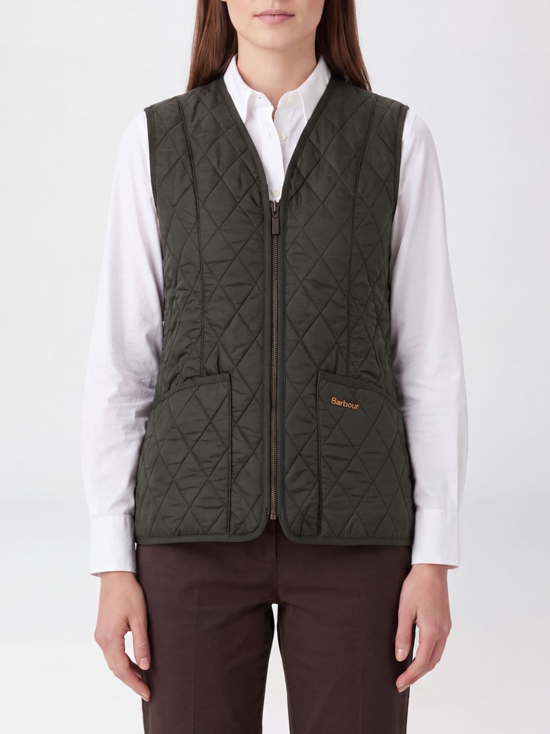 Barbour Betty Quilted Recycled Nylon Gilet with V-Neck