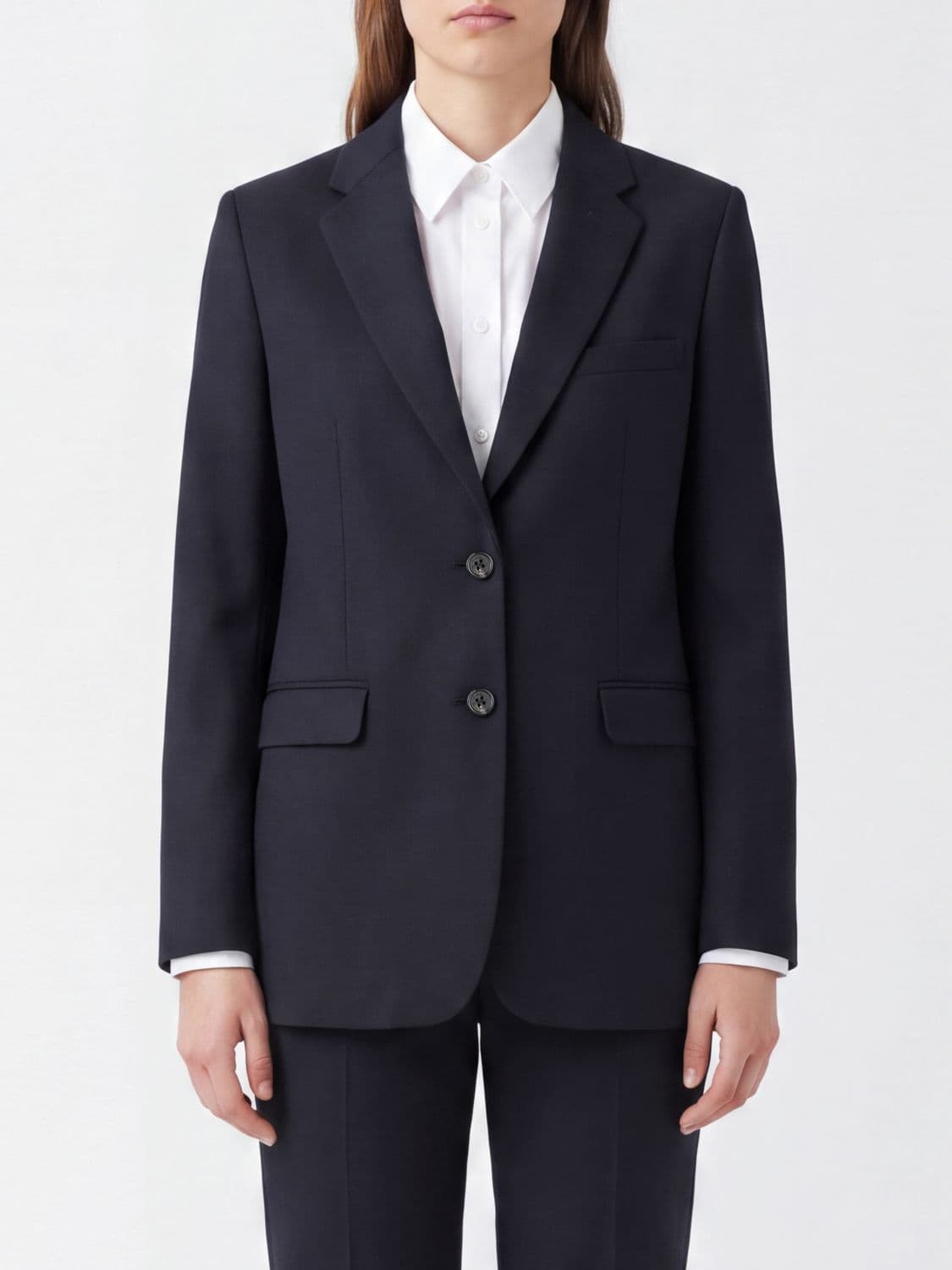 A.p.c. A. P.C. Single-Breasted Wool Blazer with Lapel Collar and Flap Pockets