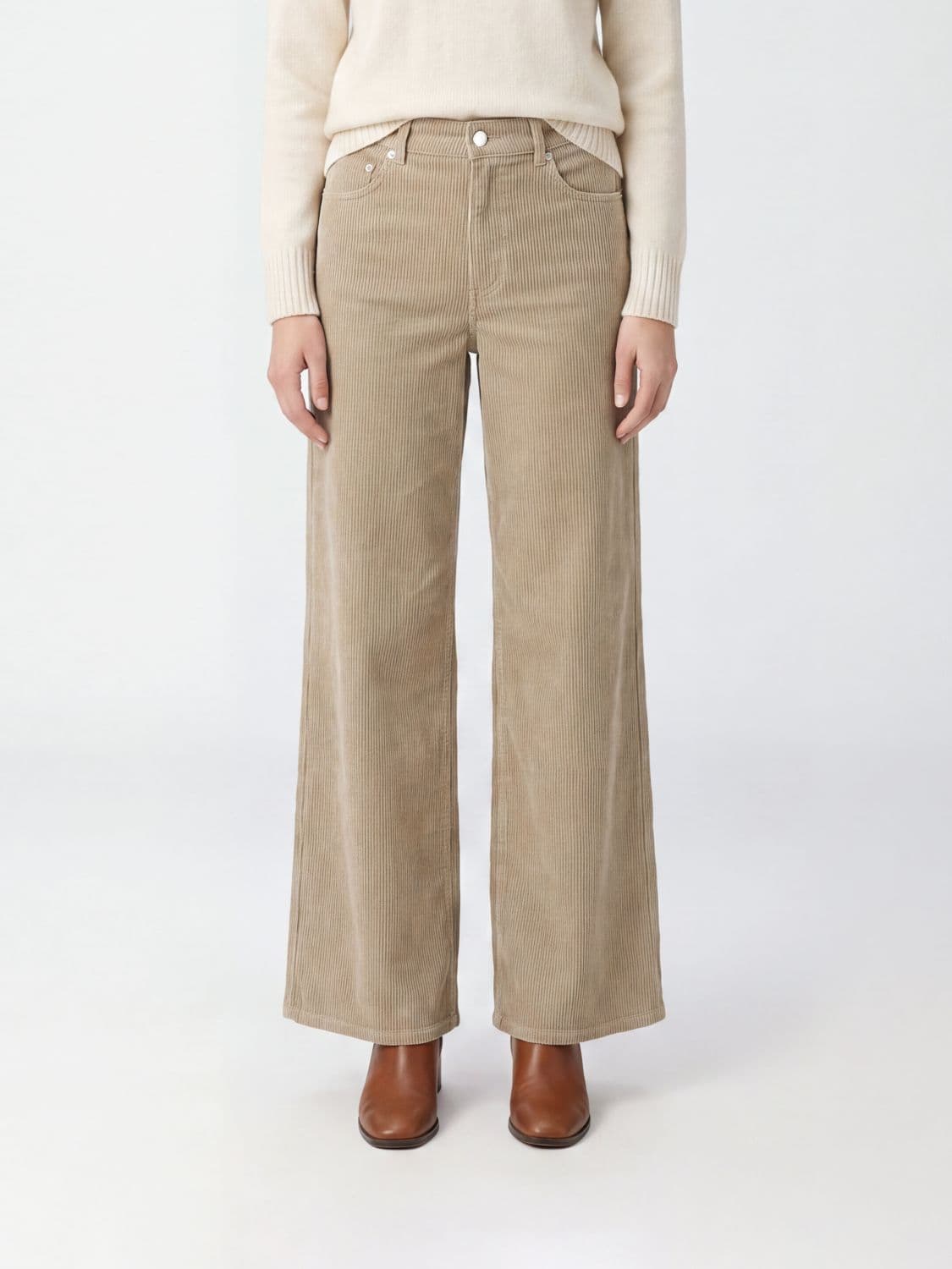 A.p.c. A. P.C. Wide-Leg Corduroy Trousers with a Mid-Rise Waist