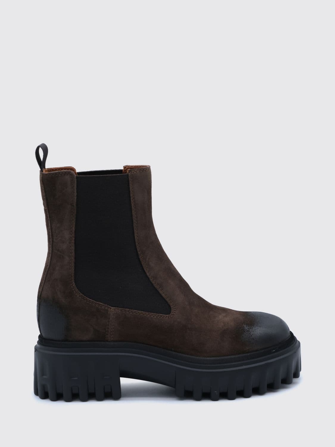 Hogan H700 Suede Leather Chelsea Boots with Low Heel