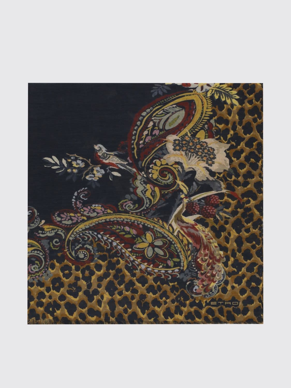 Etro Paisley Print Modal and Cashmere Scarf with Fringed Edges · OS
