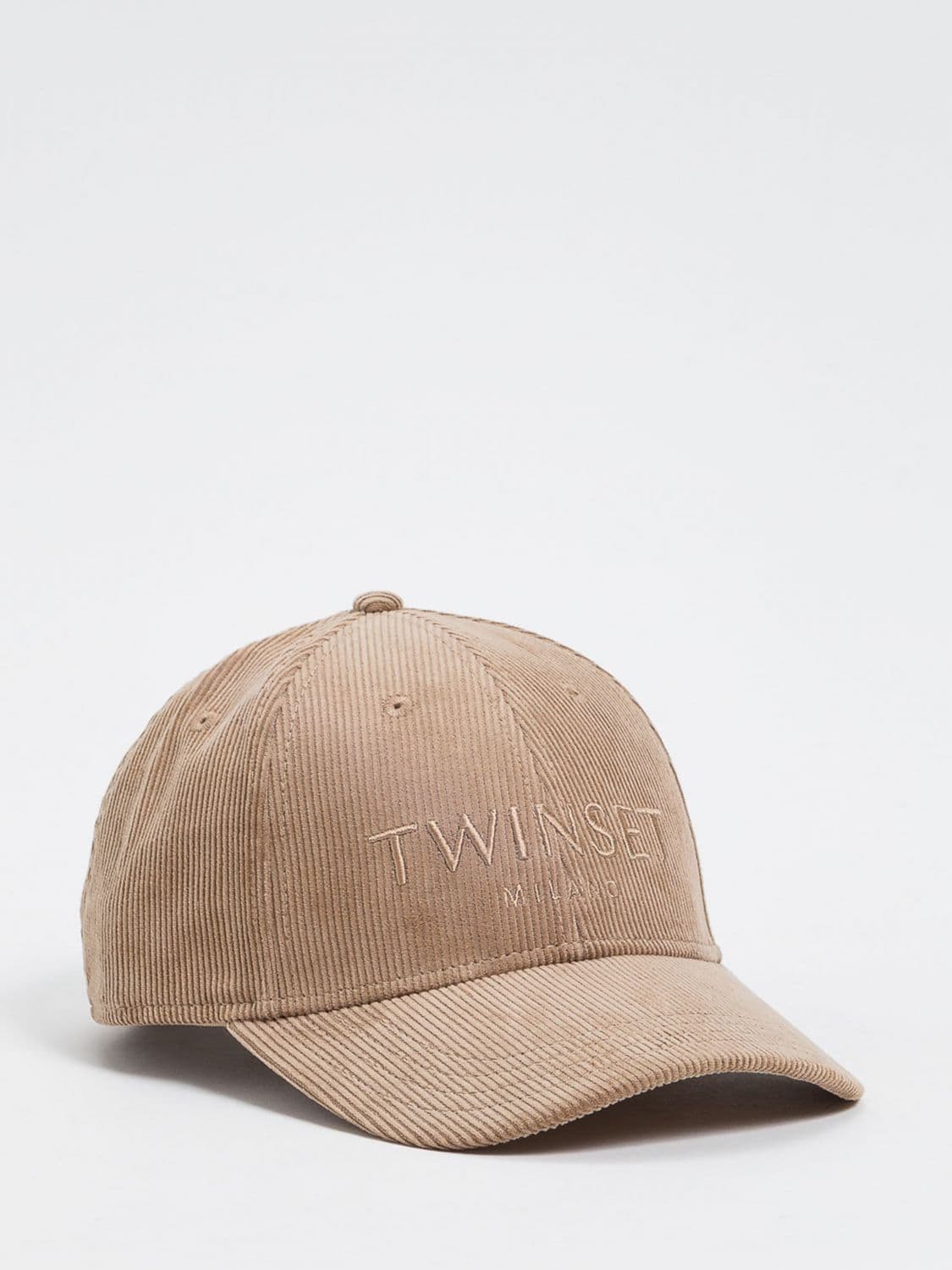 Twinset Velvet Baseball Cap with Rigid Visor and Embroidered Logo