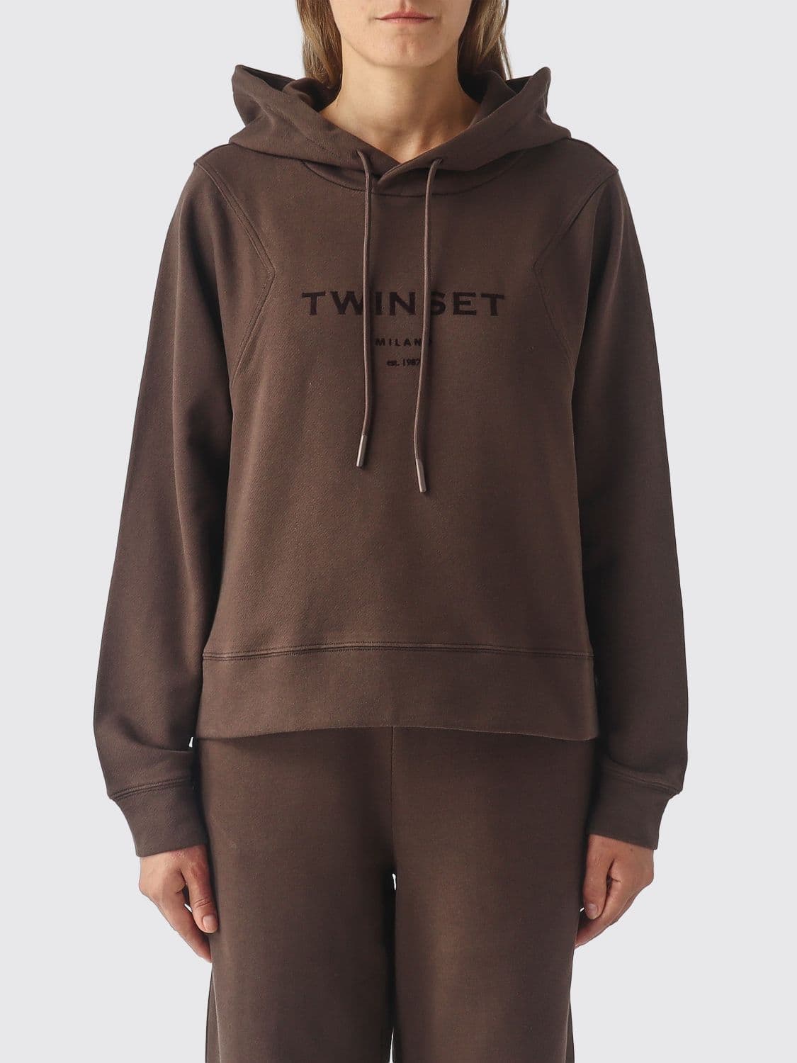 Twinset 2-Piece Jersey Tracksuit with a Hooded Sweatshirt and Trousers