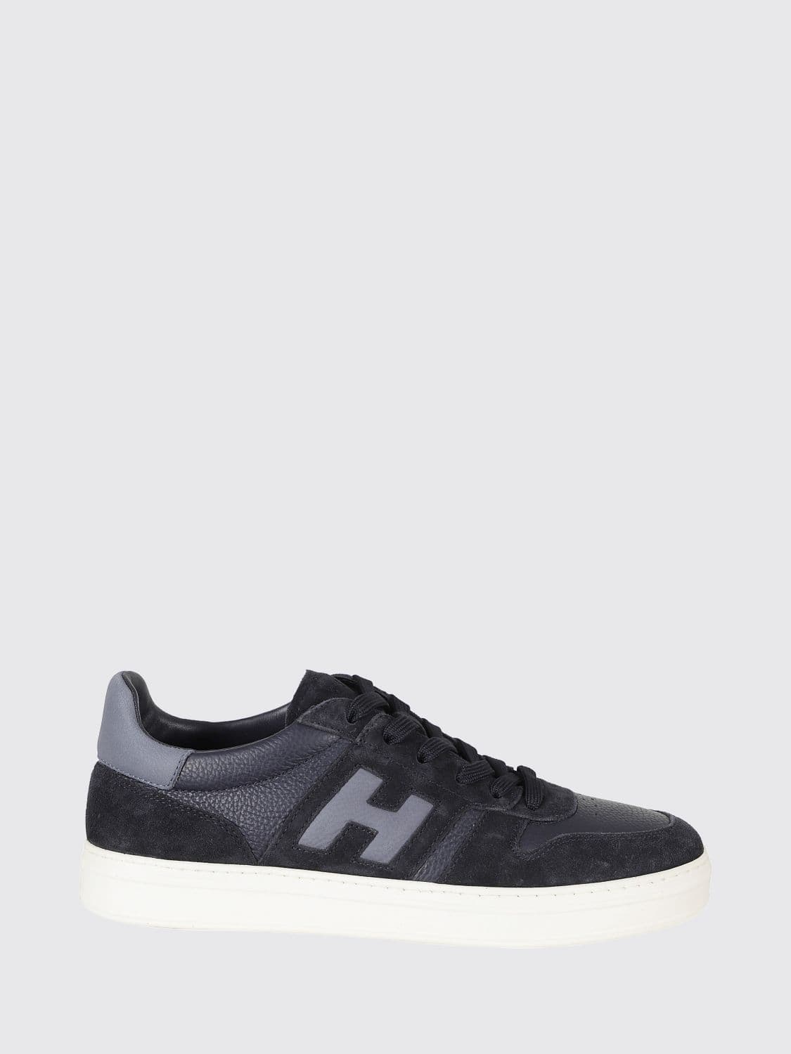 Hogan H668 Two-Tone Sneakers in Hammered and Suede Calfskin