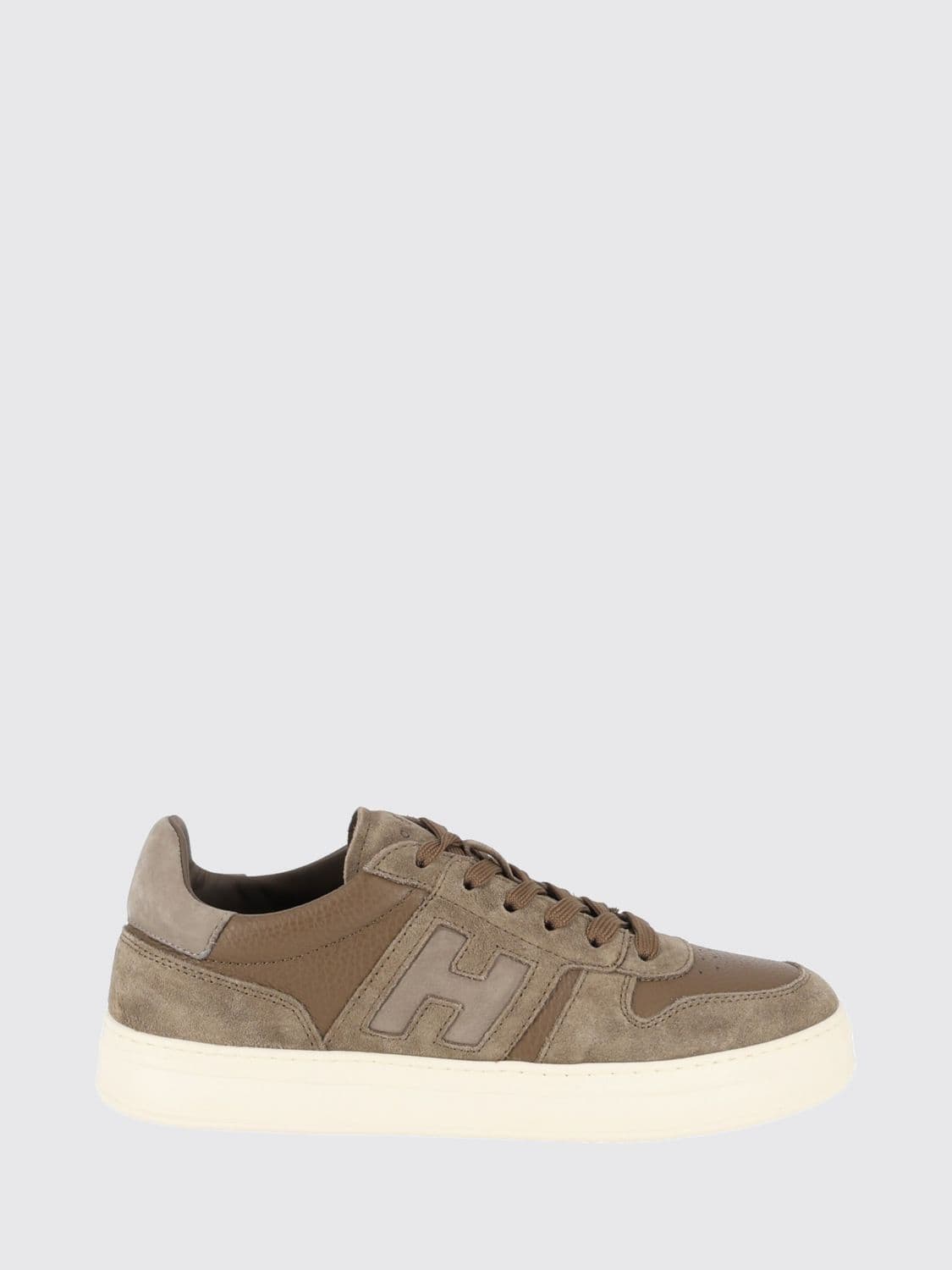 Hogan H668 Two-Tone Sneakers in Hammered and Suede Calfskin
