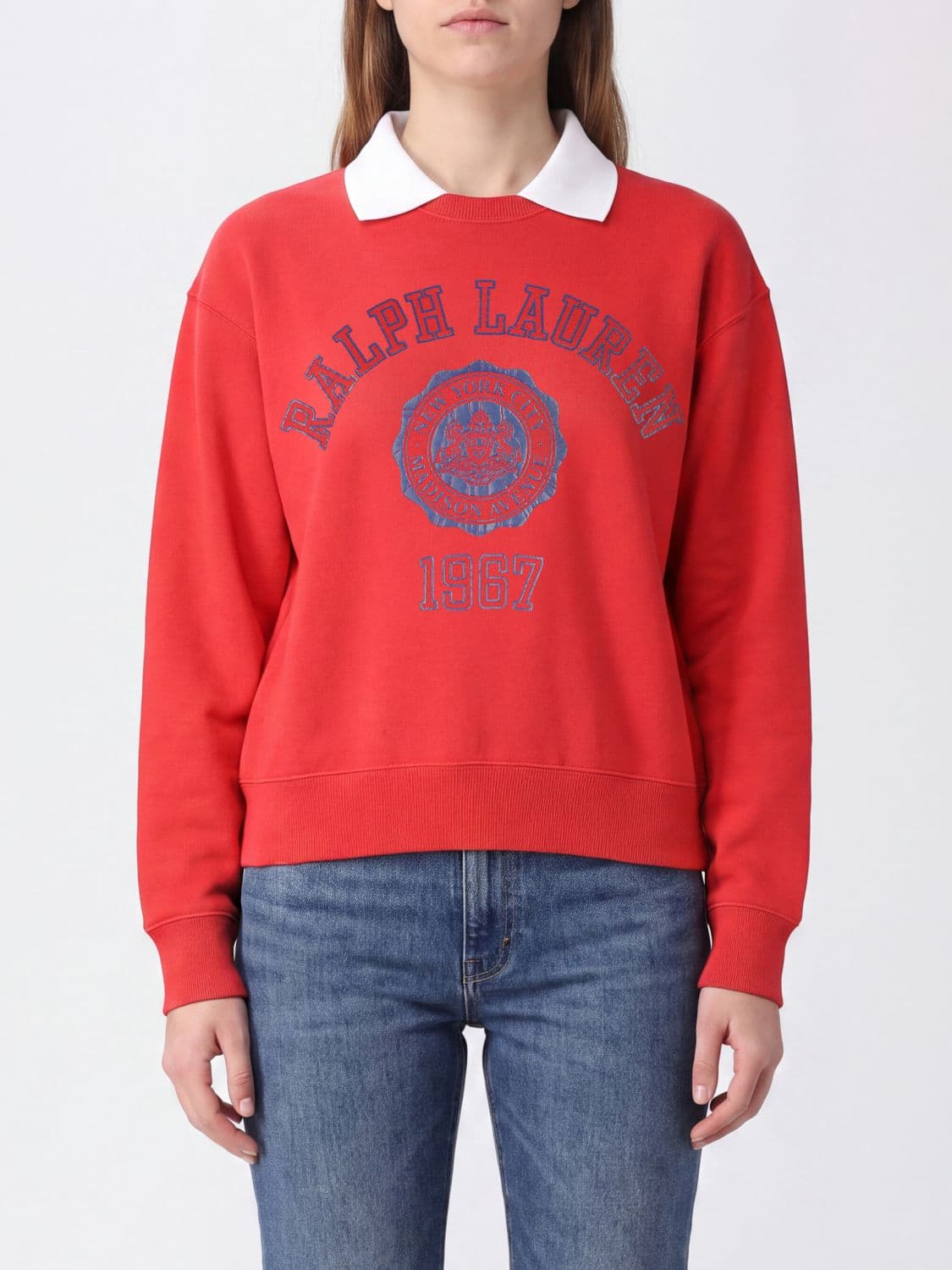 Polo Ralph Lauren Long-Sleeved Cotton Polo with Dropped Shoulders and Printed Logo