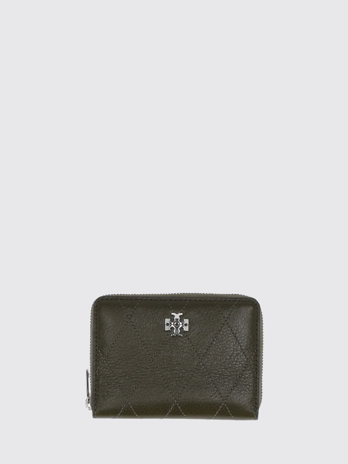 Tory Burch Charlie Small Leather Zip-Around Wallet with Double T Logo
