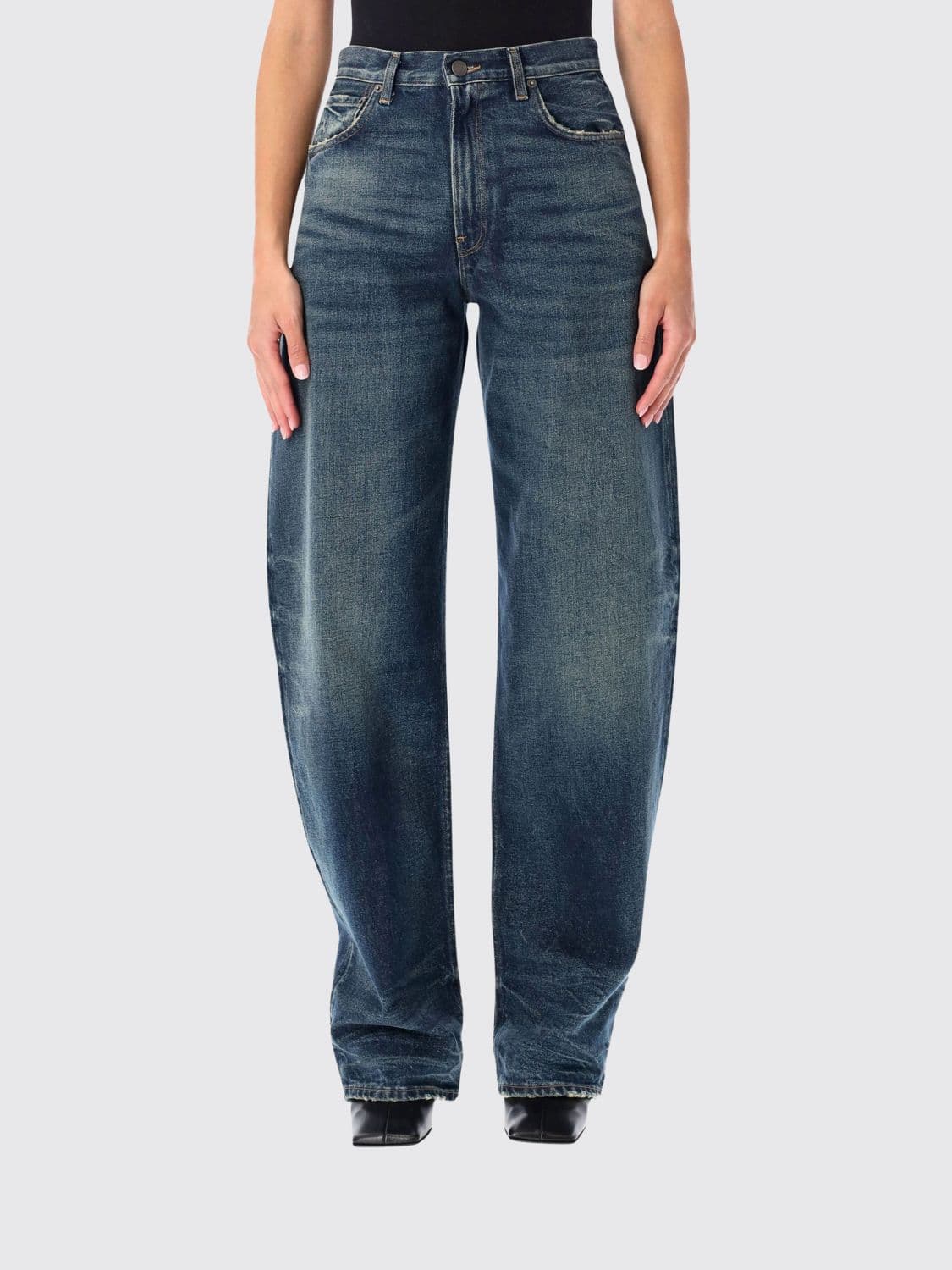 Haikure Bibi Mid-Rise Five-Pocket Baggy Jeans in Cotton Denim