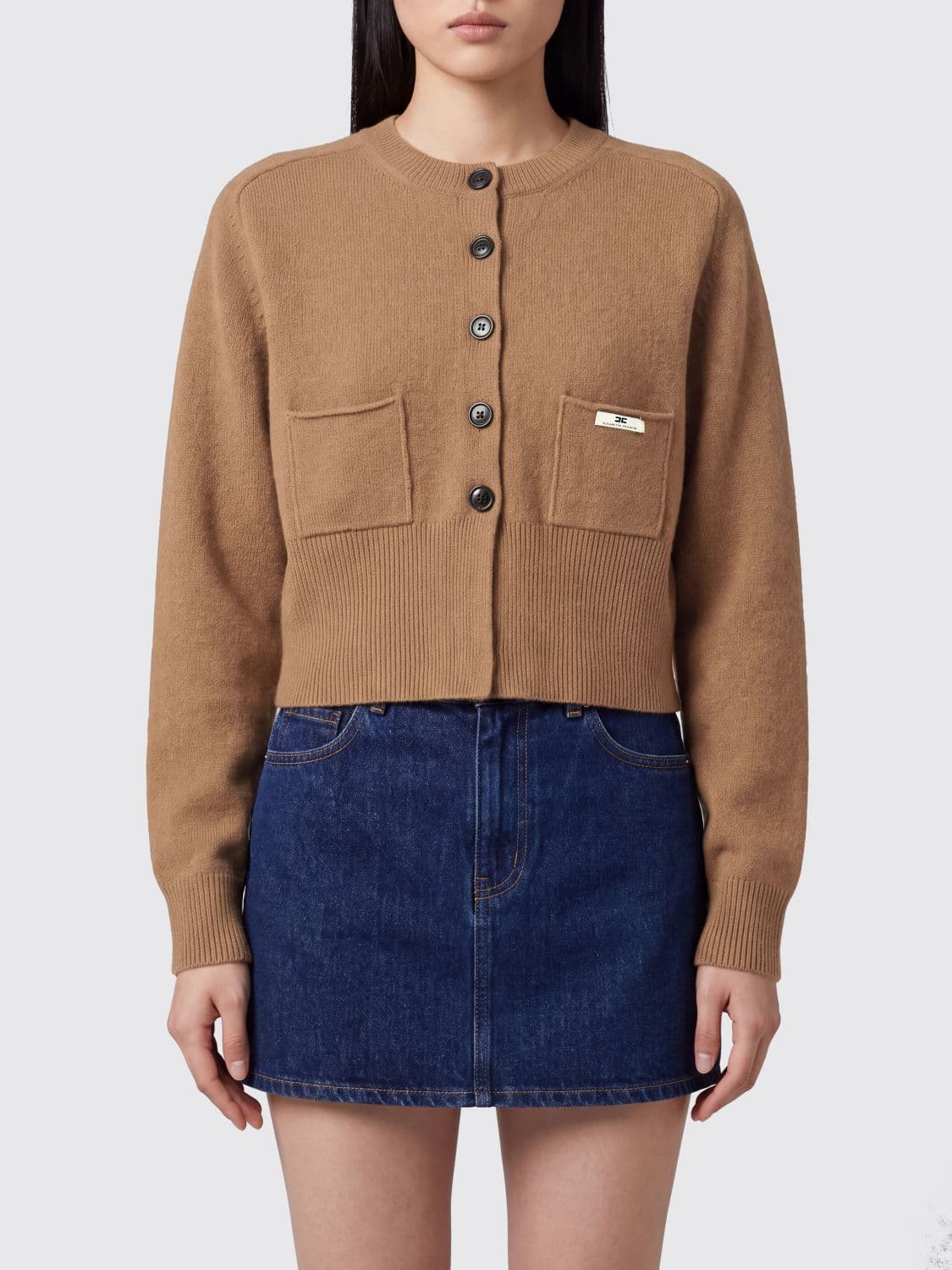 Elisabetta Franchi Cropped Wool and Cashmere Blend Cardigan